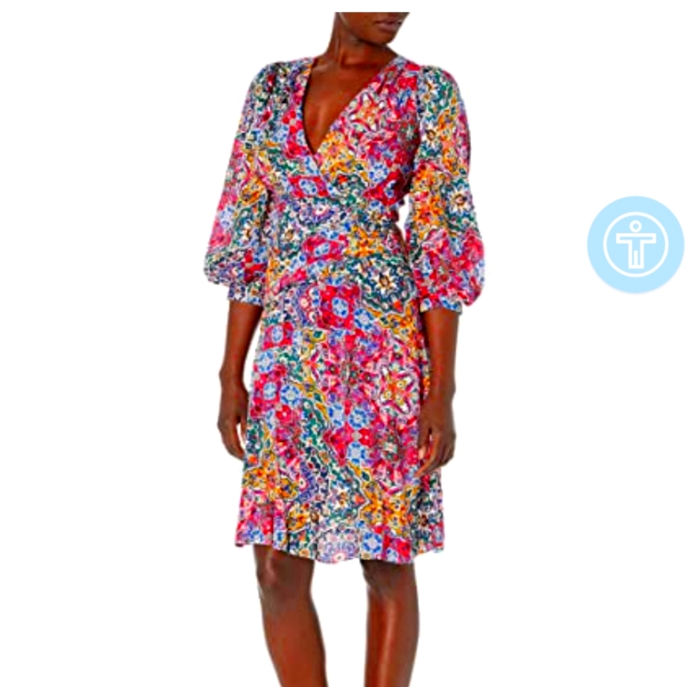 Calvin Klein V-neck floral dress